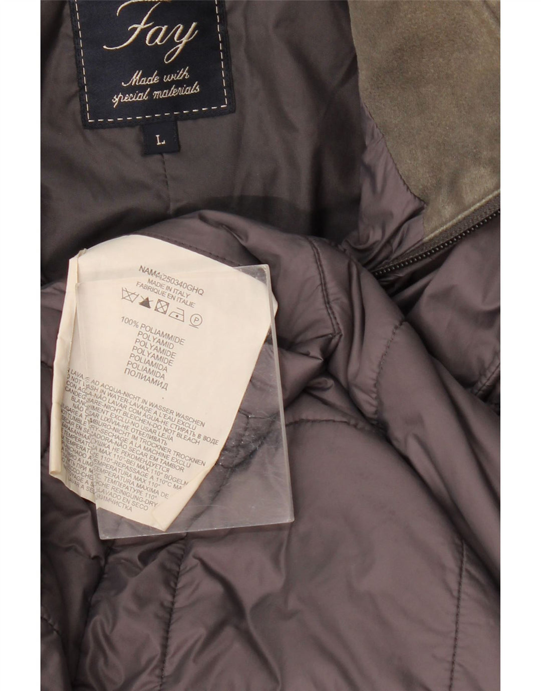 Fay Veste matelassée pour homme UK 40 Large Gris Polyamide