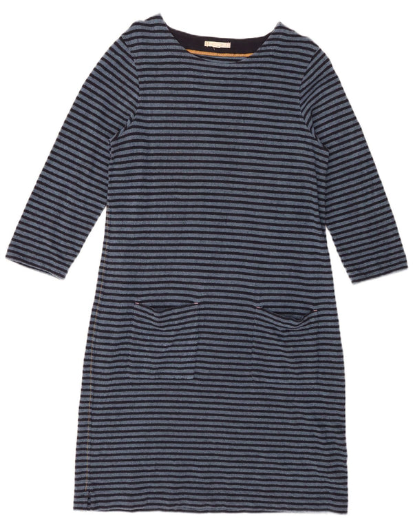 White Stuff Robe fourreau à manches 3/4 pour femme UK 14 Grand coton rayé bleu