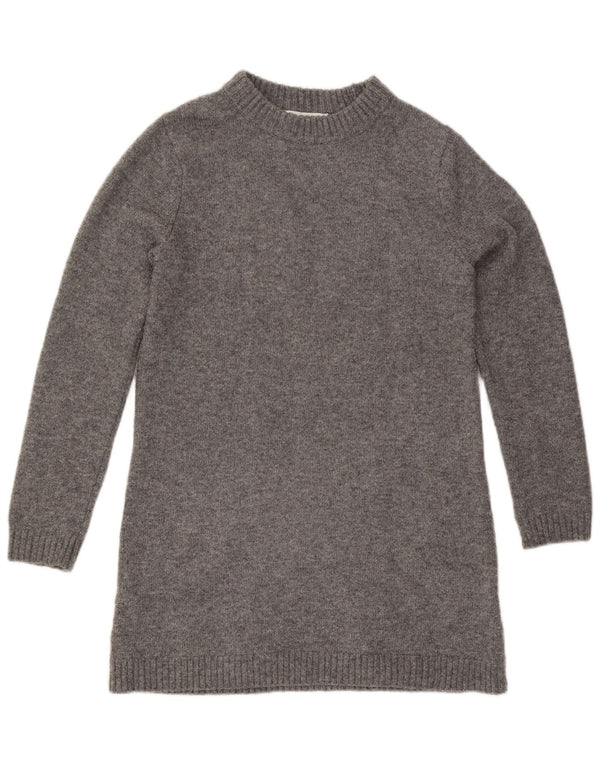Zara Robe pull à manches longues pour femme UK 6 XS Gris Polyester