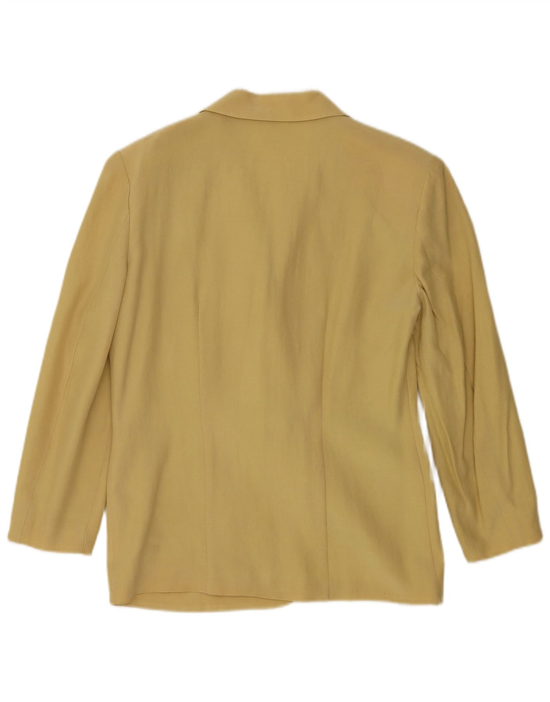 vintage Femme 3/4 Manches Blazer Veste IT 42 Laine Jaune Moyen