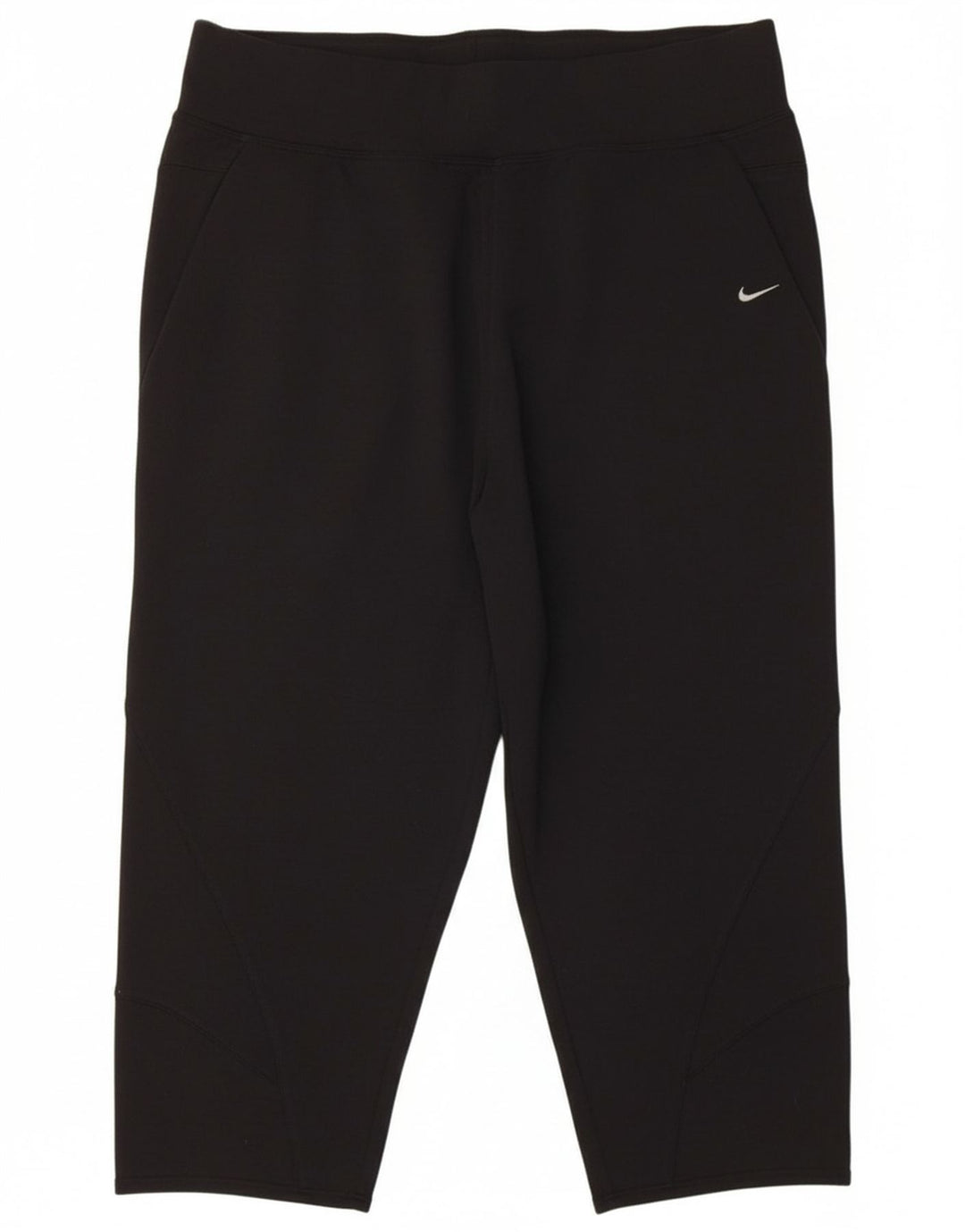 NIKE Womens Capri Tracksuit Trousers UK 8/10 Small  Black Polyester