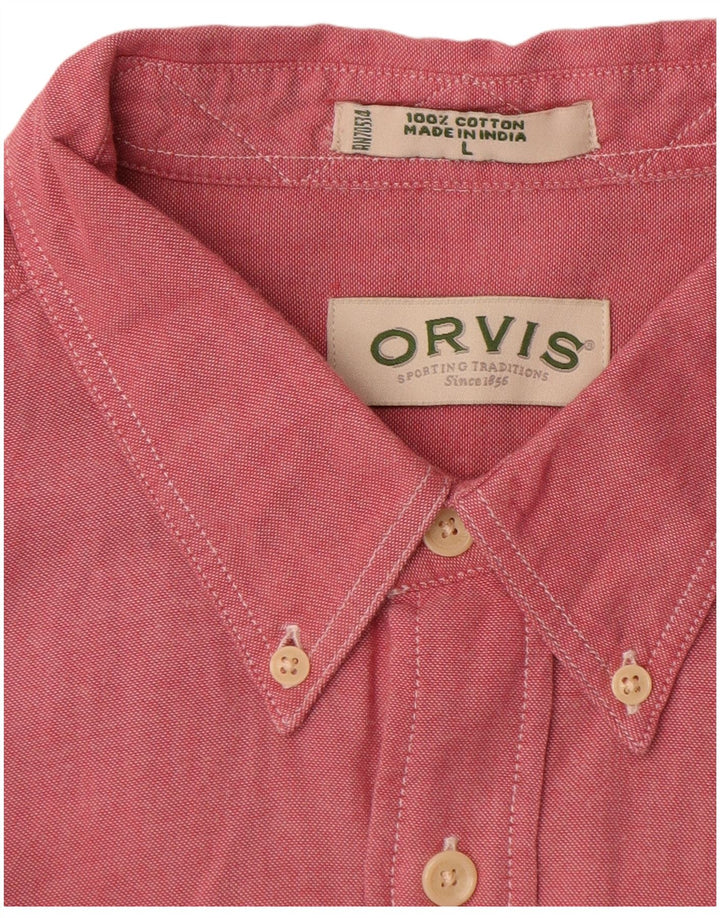 ORVIS Chemise ample pour homme en coton rouge Large