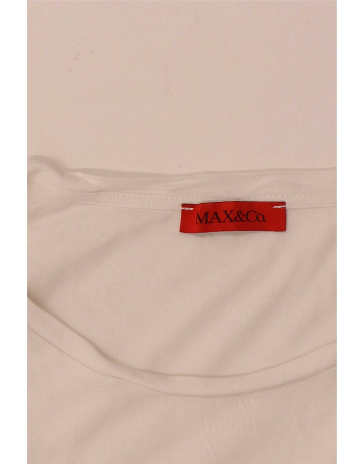 Max & Co. T-shirt pour femme UK 14 Medium Blanc
