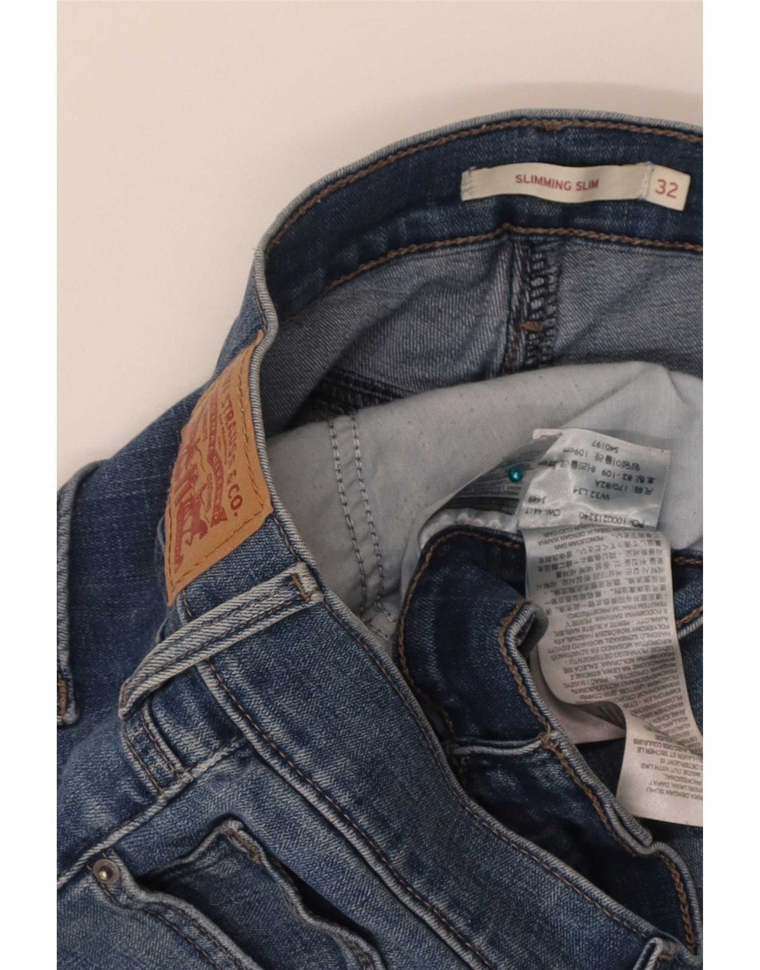 Levi's Jean Slim Amincissant W32 L34 Femme Bleu Coton
