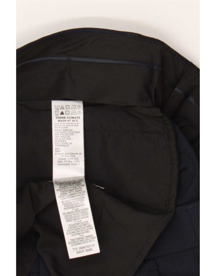 Marks & Spencer Pantalon décontracté coupe slim pour homme W30 L31 Bleu marine Polyester