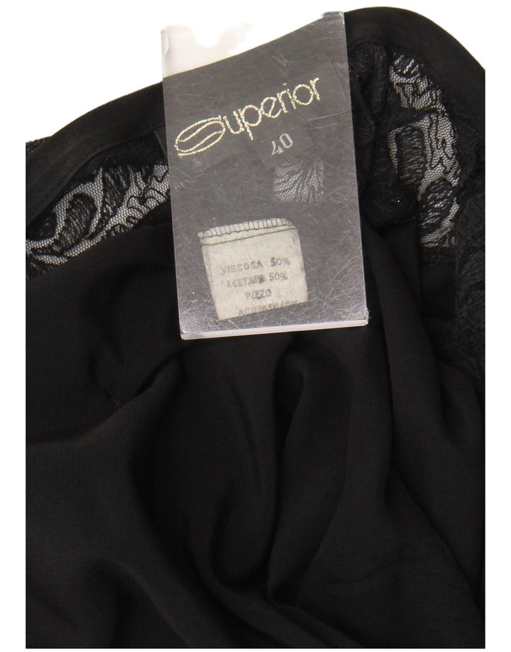 Superior Chemisier à manches longues pour femme EU 40 Viscose noir moyen