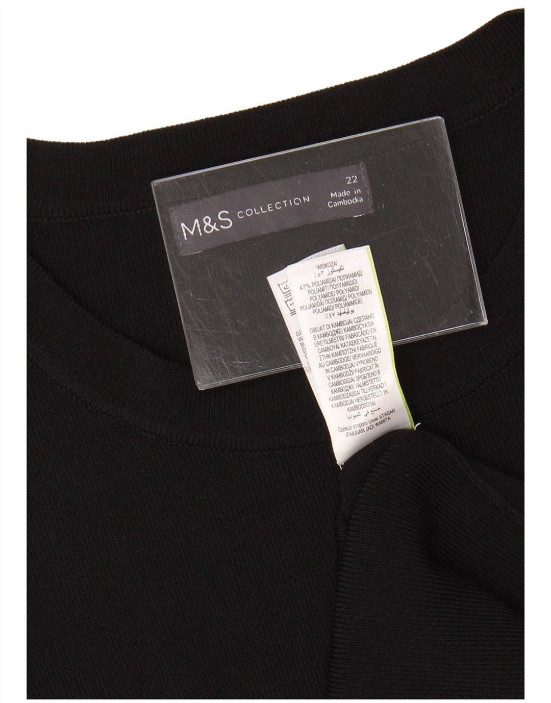 Marks & Spencer Débardeur Femme UK 22 3XL Noir Viscose