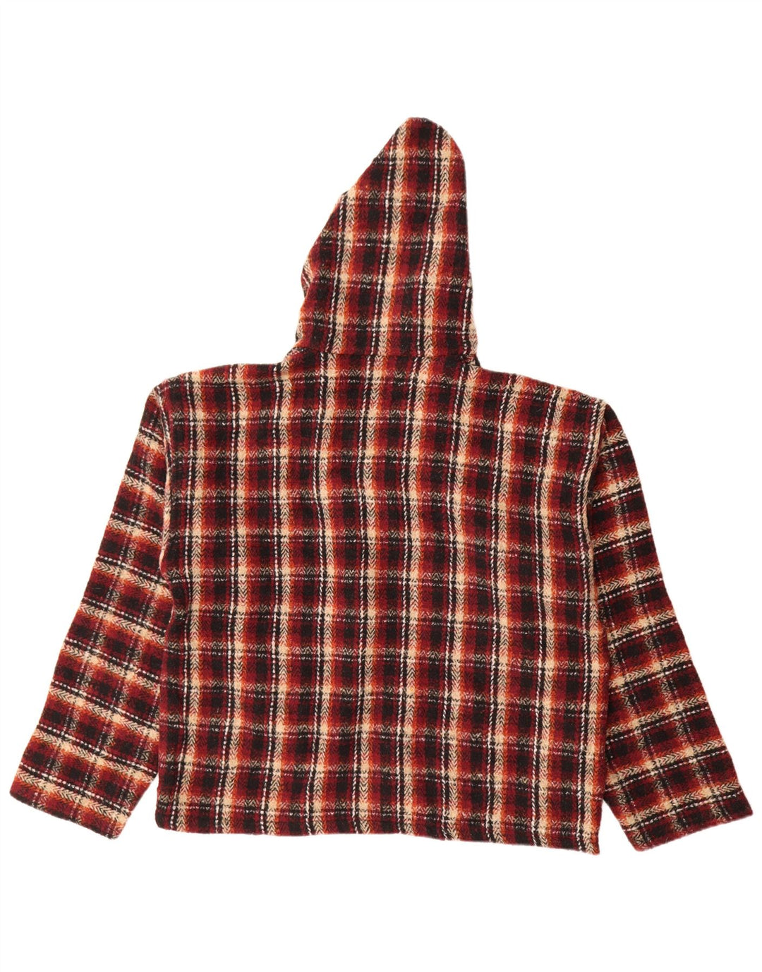 Earth Ragz Pull à capuche pour homme en polyester à carreaux rouges moyens hippie