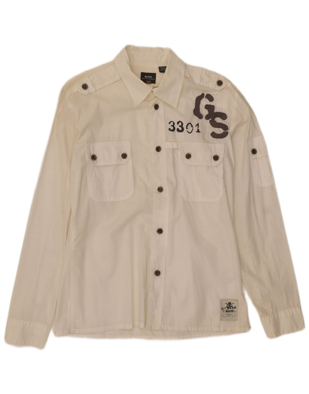 G-Star Chemise Graphique Homme Large Blanc Coton