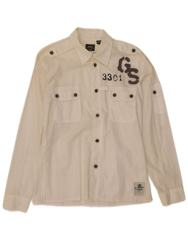 G-Star Chemise Graphique Homme Large Blanc Coton