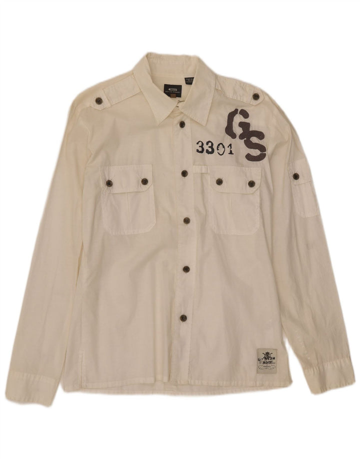 G-Star Chemise Graphique Homme Large Blanc Coton