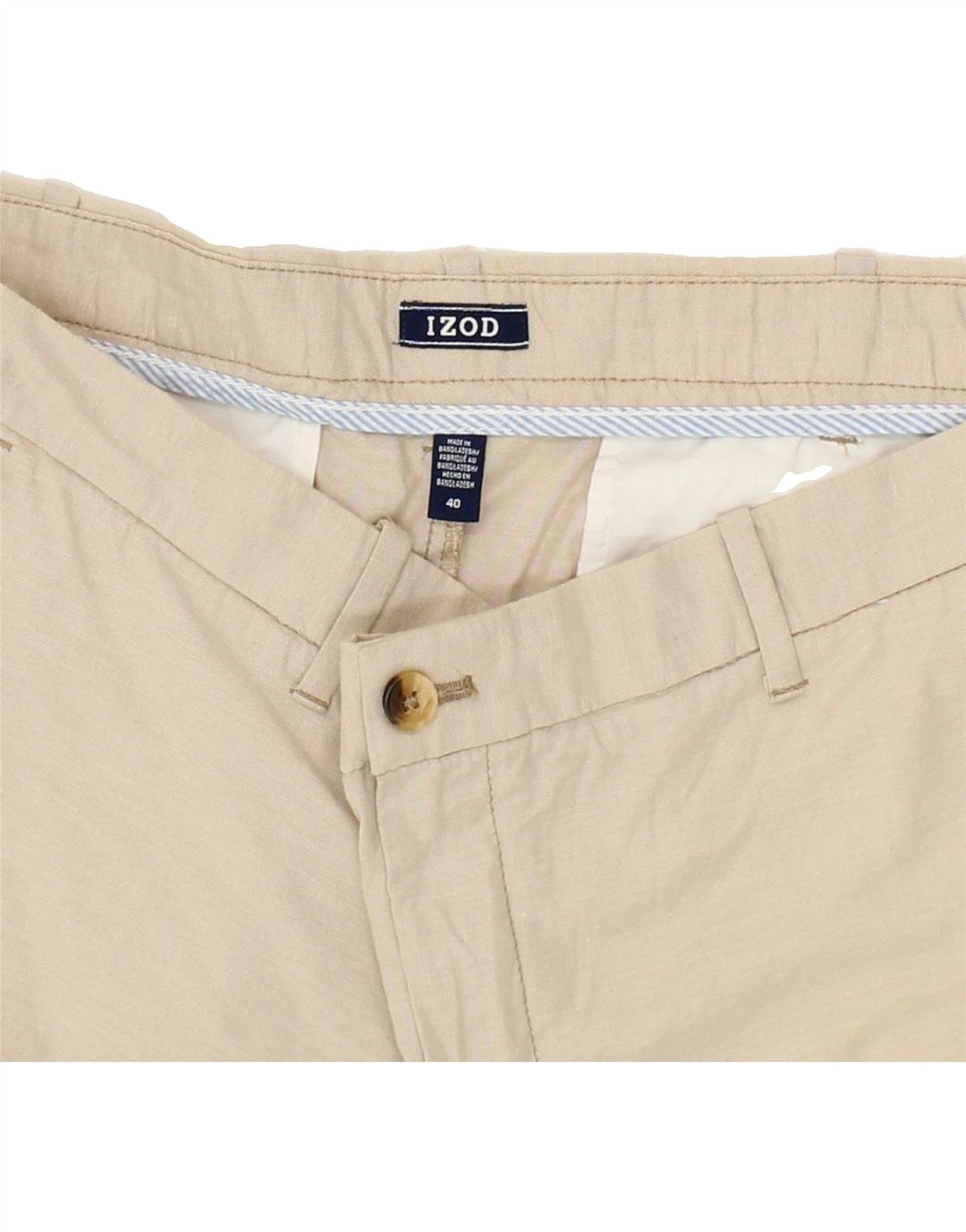 IZOD Mens Chino Shorts W40 XL Beige Cotton Vintage Izod and Second-Hand Izod from Messina Hembry 