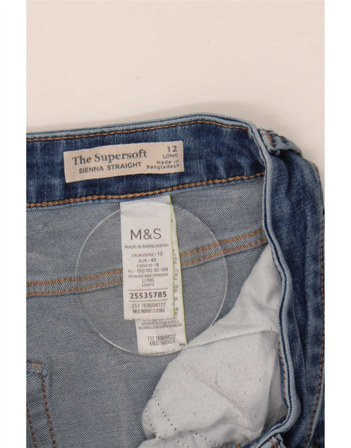 Marks & Spencer Jean droit Sienna pour femme UK 12 Medium W30 L31 Bleu