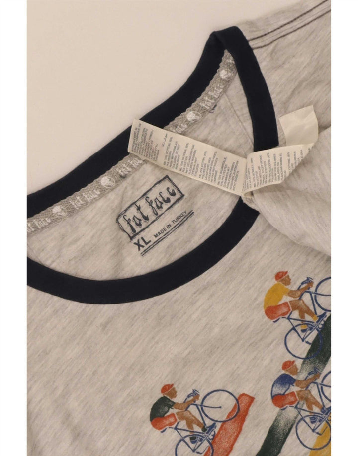 Fat Face T-Shirt Graphique Homme Top XL Gris Coton