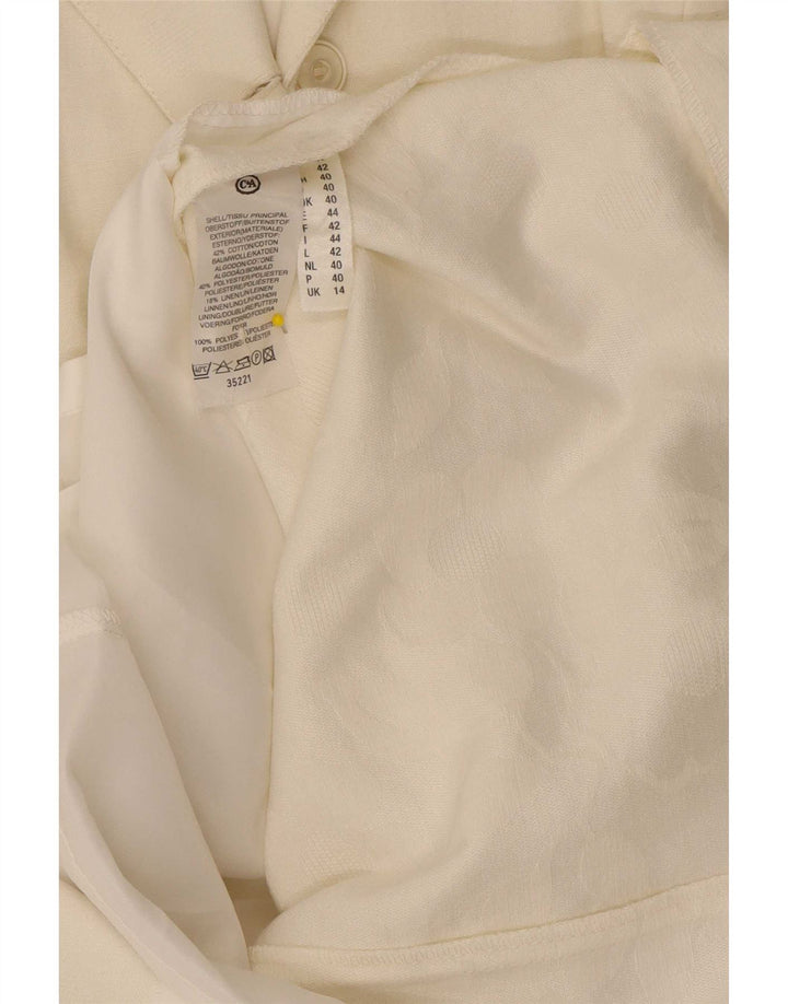 C&A Robe chemise sans manches pour femme UK 44 Polyester blanc moyen