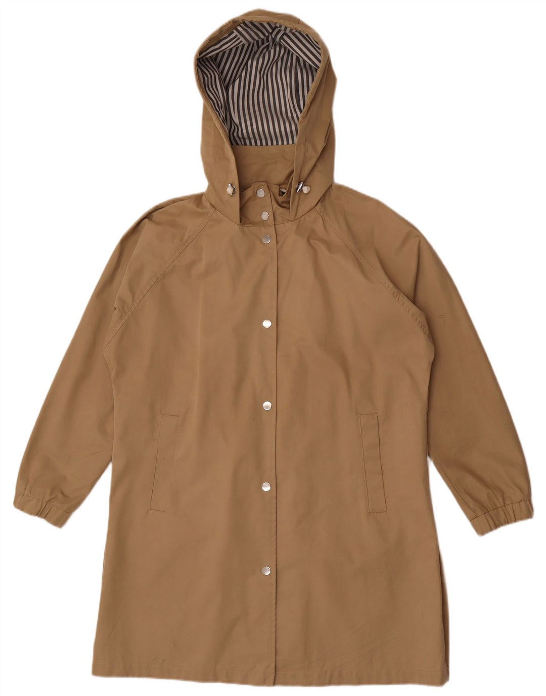 Zara Manteau imperméable surdimensionné à capuche pour femme UK 10 Small Beige