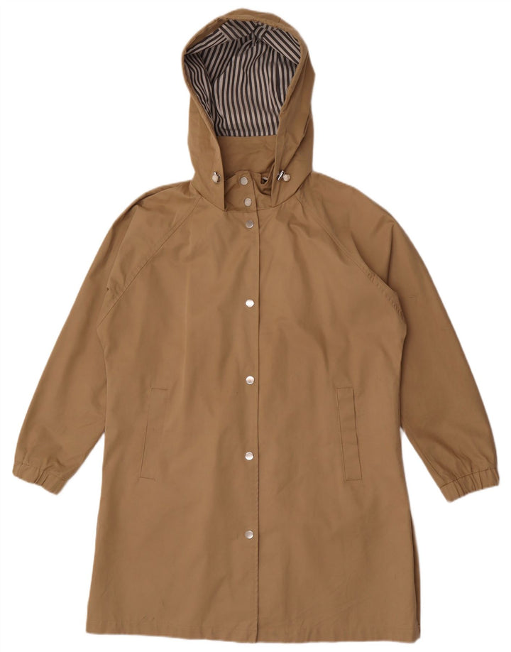 Zara Manteau imperméable surdimensionné à capuche pour femme UK 10 Small Beige
