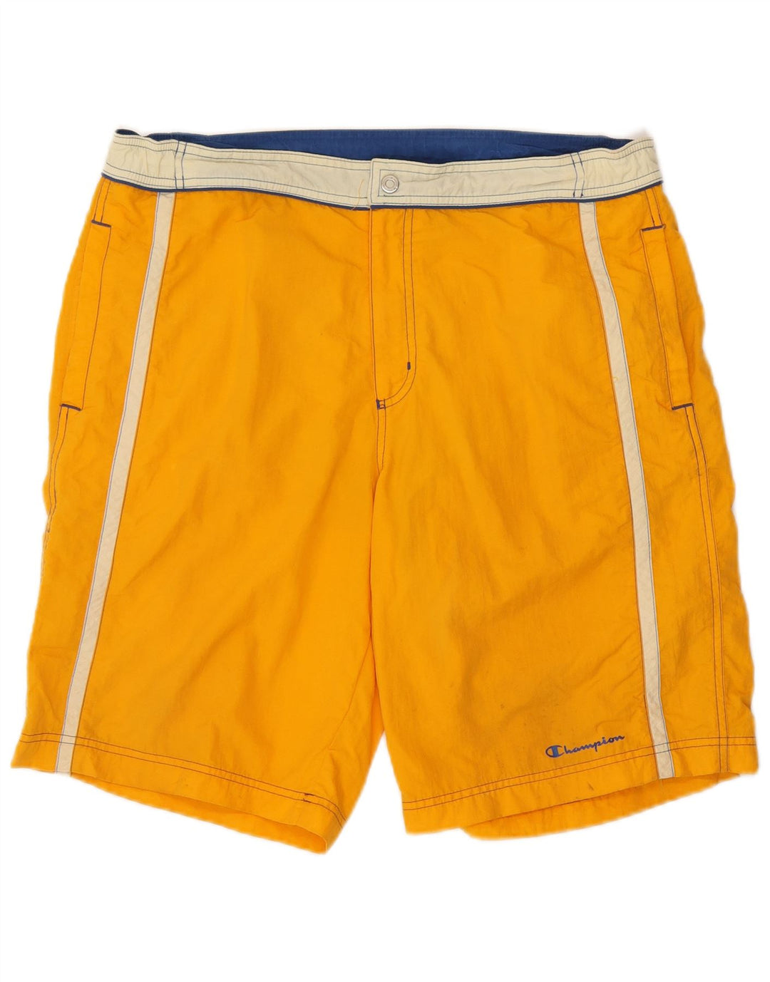 Champion Short de Bain Graphique Homme Large Jaune Colorblock Polyamide