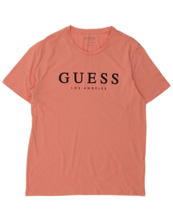 Guess T-shirt graphique pour homme UK 42 Large Rose Coton