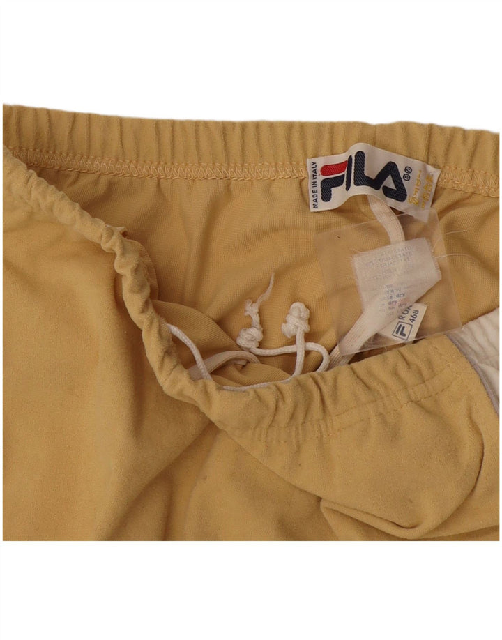 Fila Pantalon De Survêtement Femme IT 44 Triacétate Colorblock Jaune Moyen