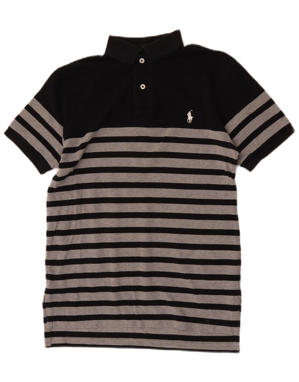 Polo Ralph Lauren Polo ajusté sur mesure pour homme en coton rayé noir petit