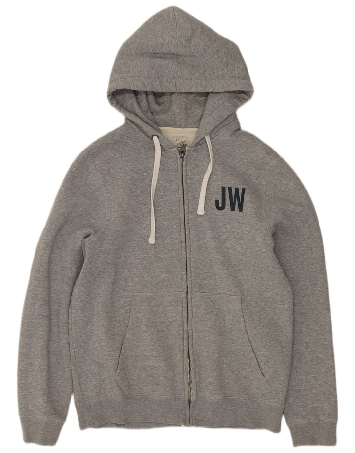 Jack Wills Pull à capuche zippé graphique pour femme UK 14 Gris moyen moucheté