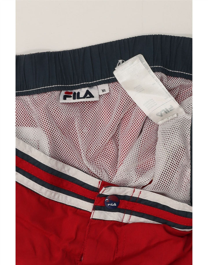 FILA Short de Bain Graphique Femme UK 18 XL Rouge Polyester