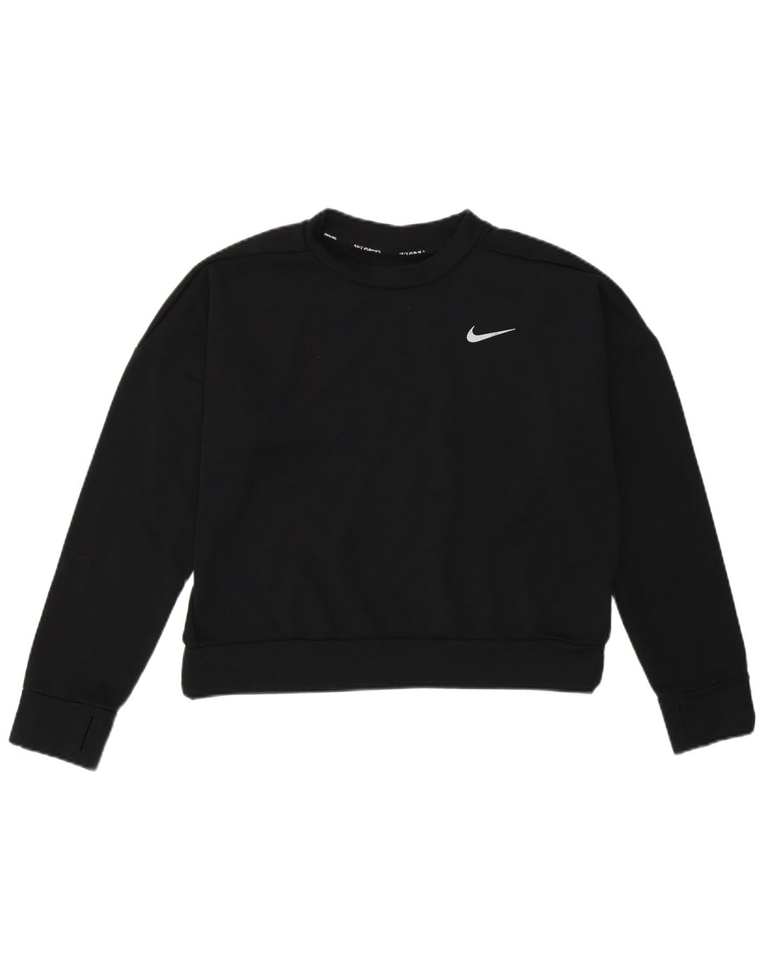 Nike Womens Crop Sweatshirt Jumper UK 12 Moyen Noir Polyester Sports