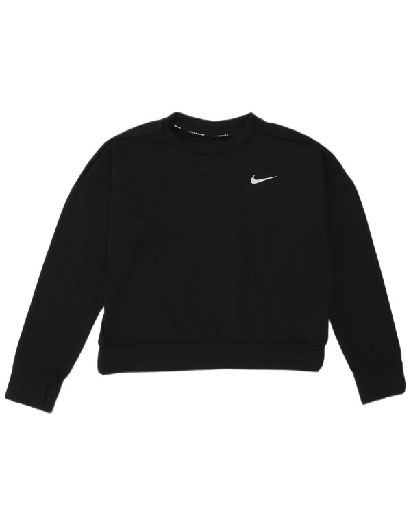 Nike Womens Crop Sweatshirt Jumper UK 12 Moyen Noir Polyester Sports