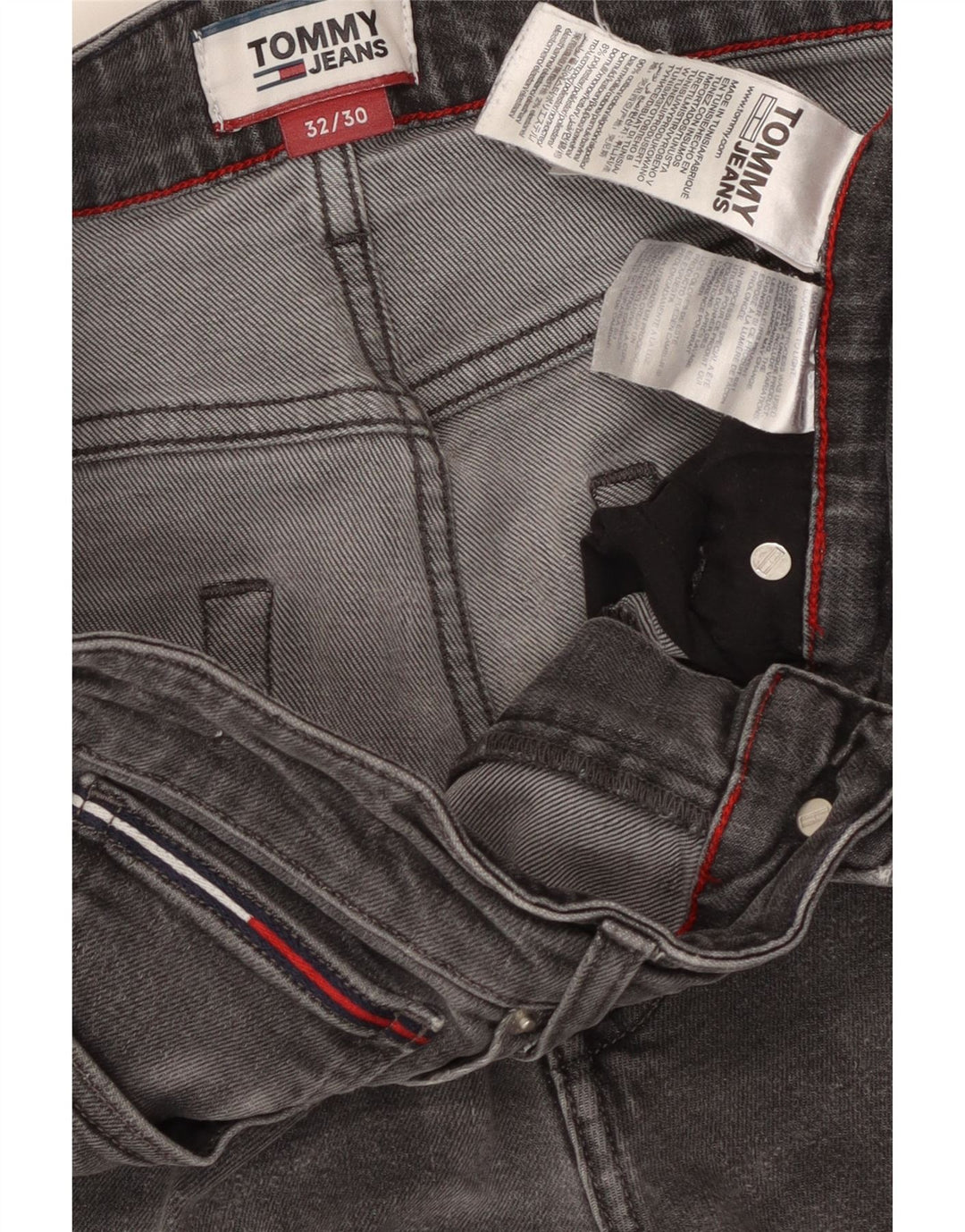 TOMMY HILFIGER Jean Slim Scanton Homme W32 L30 Gris Coton