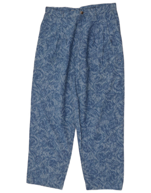 Pantalon décontracté vintage pour filles 15-16 ans W28 L28 Bleu Géométrique
