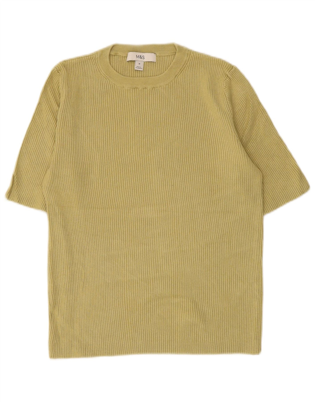 Marks & Spencer T-Shirt Femme Top UK 12 Vert Moyen Viscose