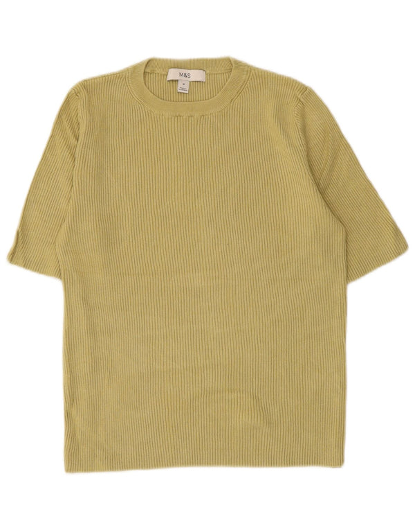 Marks & Spencer T-Shirt Femme Top UK 12 Vert Moyen Viscose