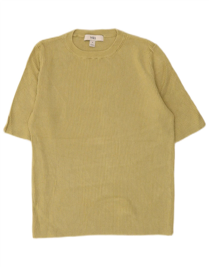 Marks & Spencer T-Shirt Femme Top UK 12 Vert Moyen Viscose