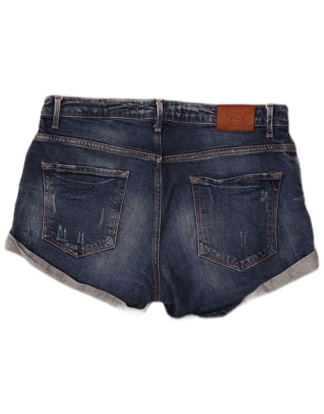 Zara Short en jean pour femme EU 40 Medium W30 Bleu marine Coton