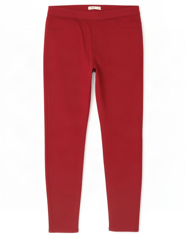 Marks & Spencer Jean Jegging Femme UK 12 Moyen W30 L26 Coton Rouge