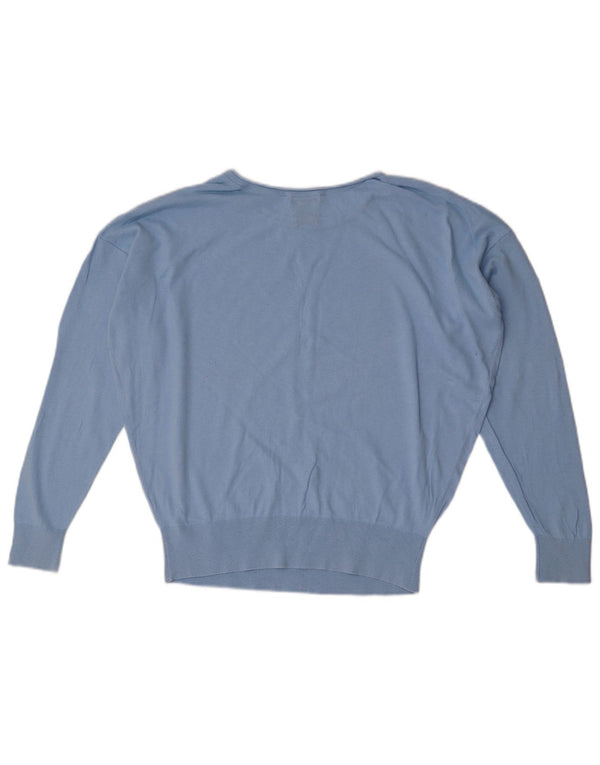 Massimo Dutti Pull surdimensionné à col bateau pour femme UK 6 XS Bleu