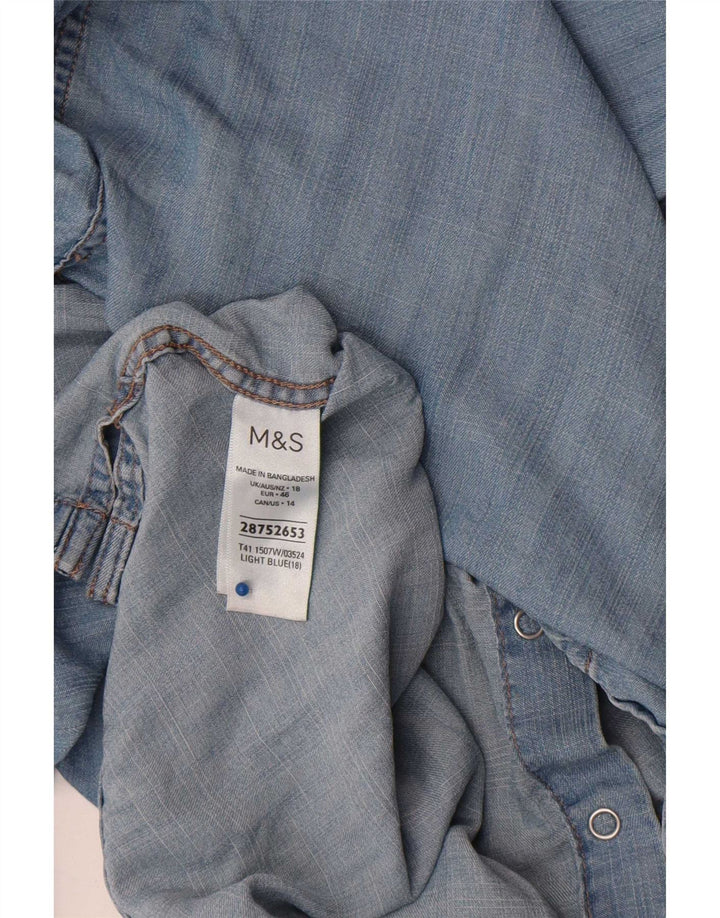 Marks & Spencer Chemise en jean pour femme UK 18 XL Bleu Lyocell