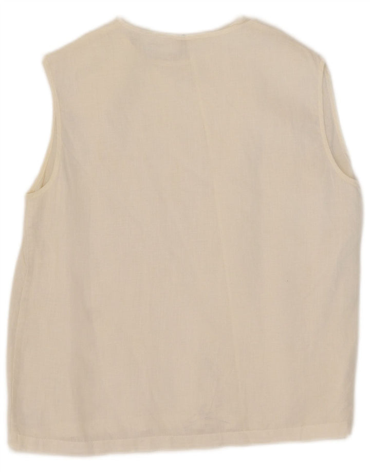 Max Mara Chemisier sans manches pour femme UK 44 Blanc moyen