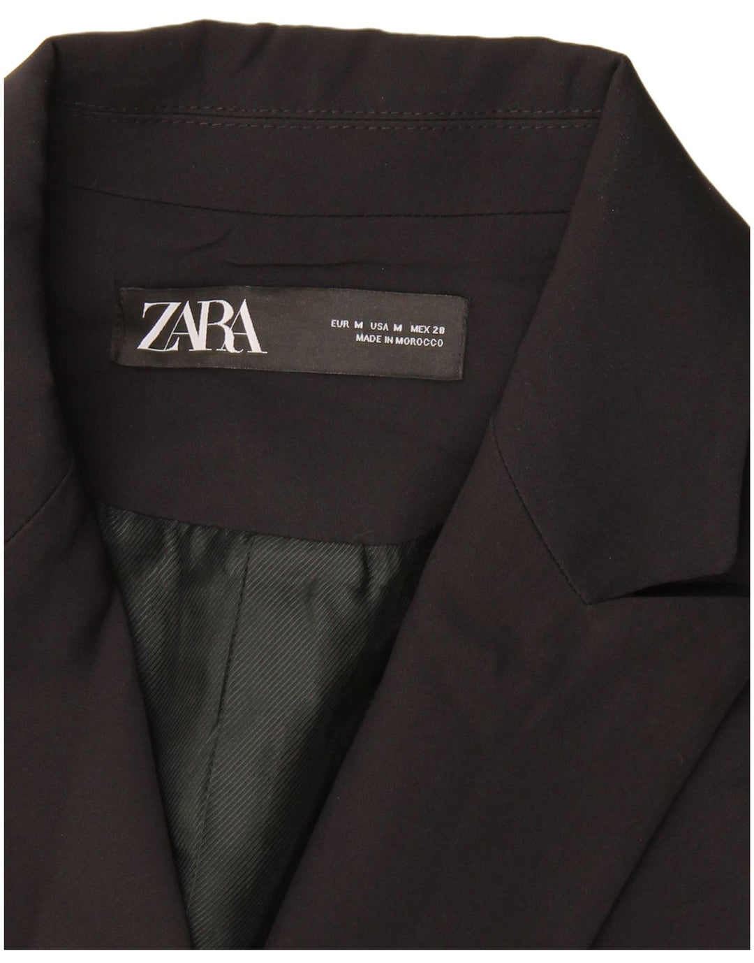 Zara Manteau croisé sans manches pour femme UK 12 Noir moyen