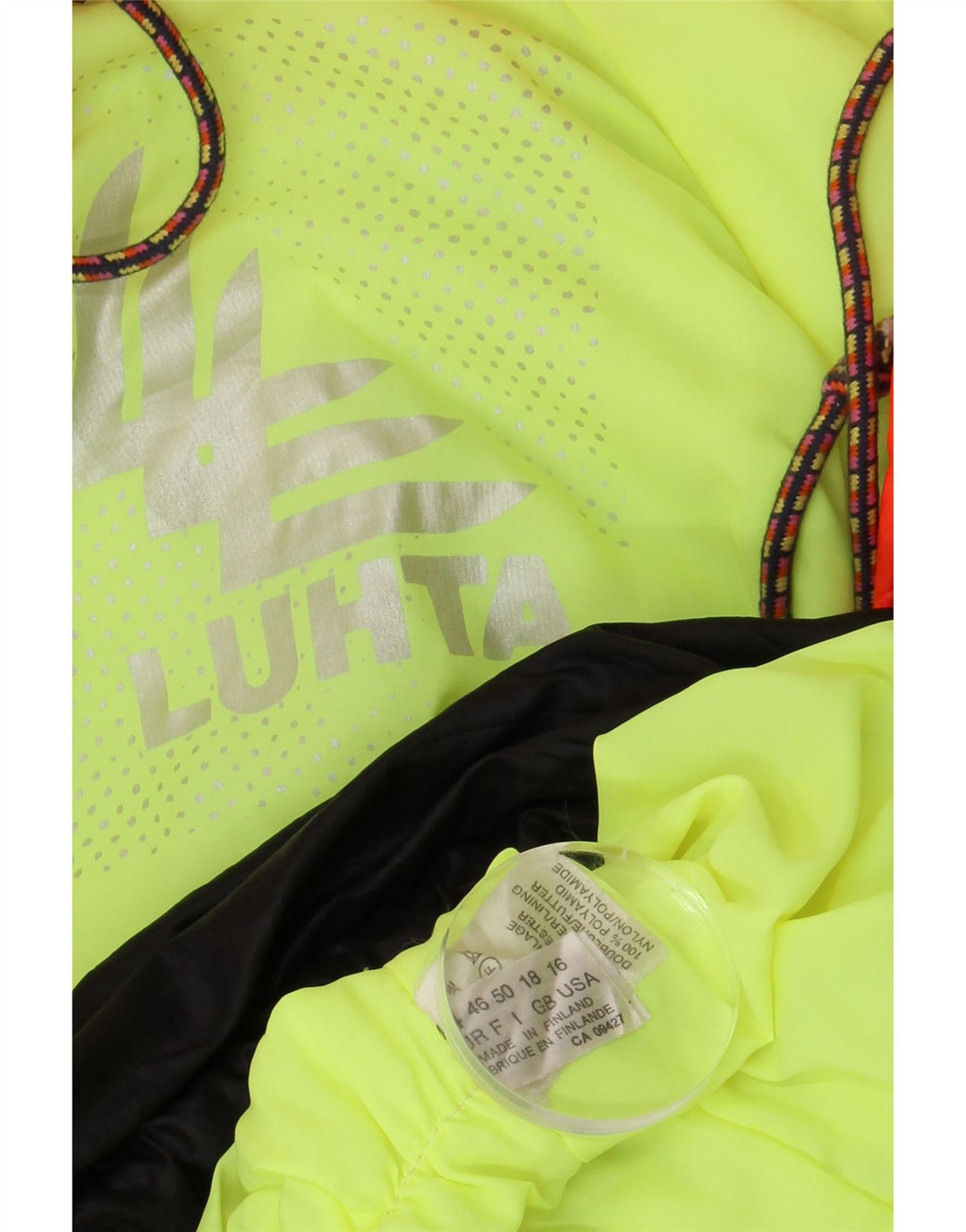 Luhta Veste de pluie surdimensionnée pour femme UK 18 XL Noir Colourblock