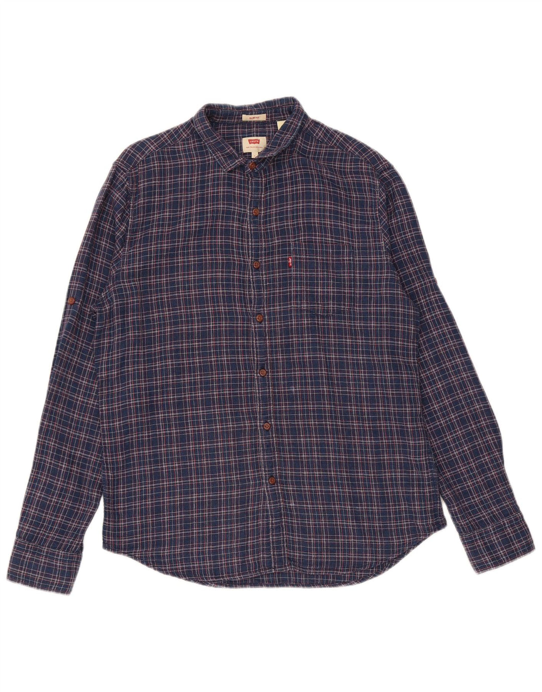Levi's Chemise Slim Fit Homme Bleu Marine à Carreaux en Coton