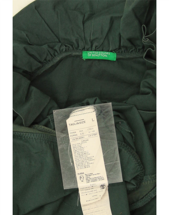 Benetton Body à volants sur le devant pour femme UK 16 Large Vert Coton