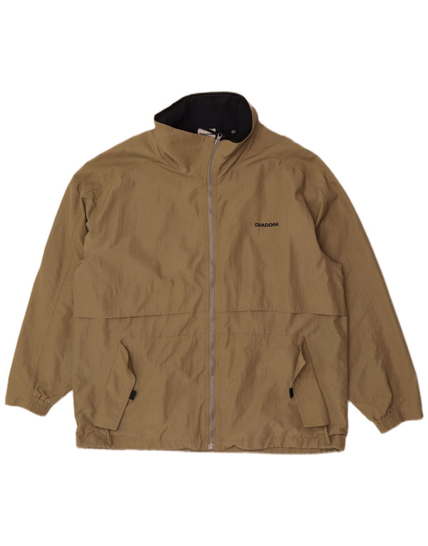 Diadora Veste de pluie à capuche coupe ample pour homme UK 36 Small Kaki Polyamide