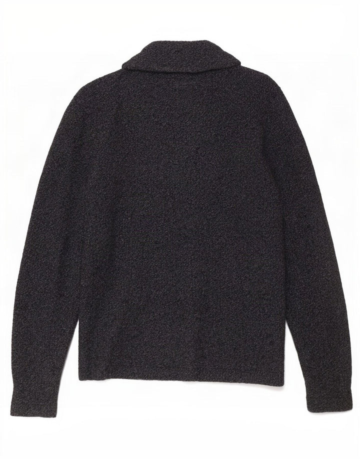 Massimo Dutti Pull Cardigan Homme Gris Moyen Laine Mouchetée