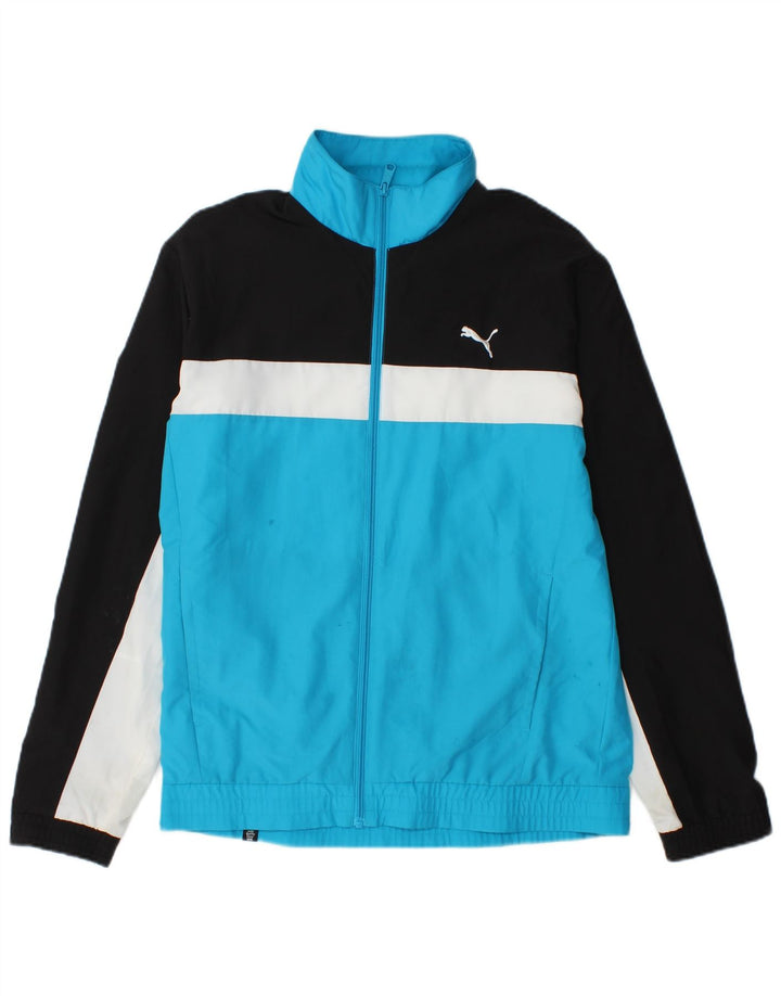PUMA Mens Tracksuit Top Jacket Small Blue Colourblock