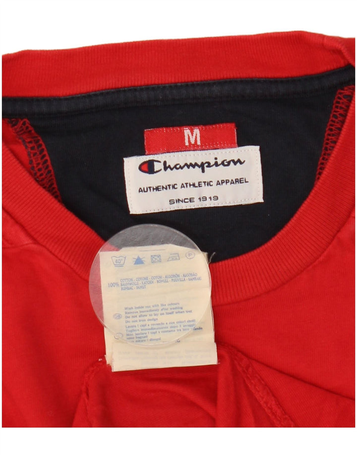 Champion T-Shirt Graphique Homme Rouge Moyen Coton Colorblock