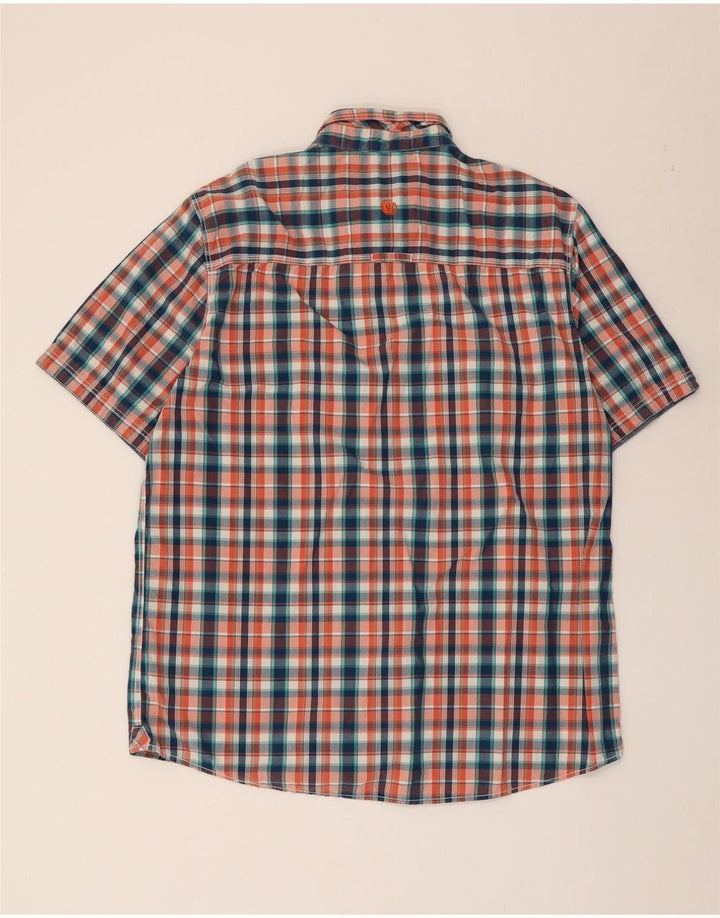 FAT FACE Chemise à manches courtes coupe classique XL en coton à carreaux multicolores pour homme