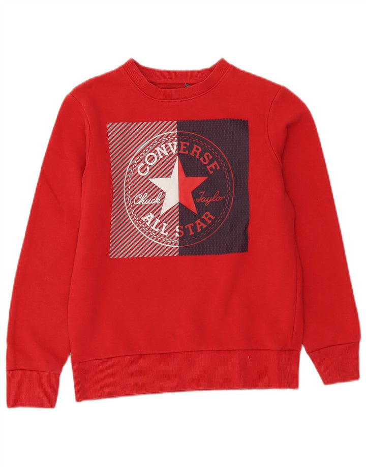 Converse Sweatshirt Graphique Garçon 10-11 ans Rouge Moyen Coton