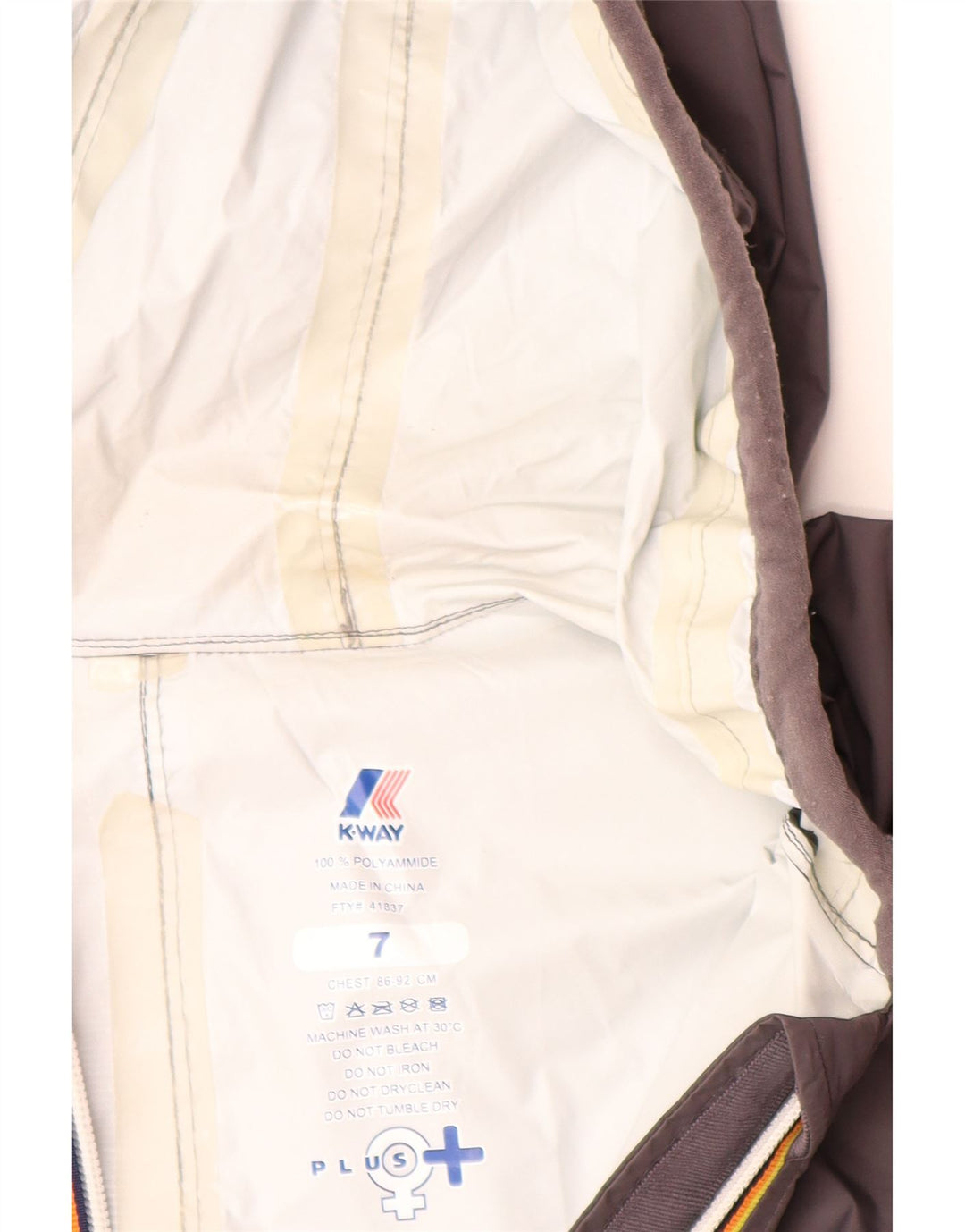 K-WAY Veste de Pluie à Capuche Garçon 6-7 Ans Gris Polyamide